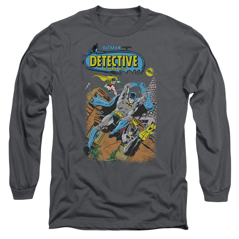 AN OFFCIALLY LICENSED BATMAN DETECTIVE #487 MEN'S LONG SLEEVE T-SHIRT CHARCOAL