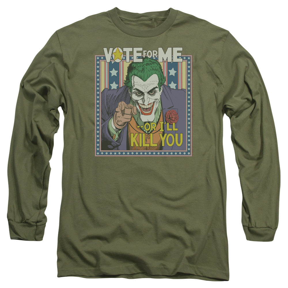 AN OFFCIALLY LICENSED BATMAN DARK DETECTIVE #1 MEN'S LONG SLEEVE T-SHIRT MILITARY GREEN