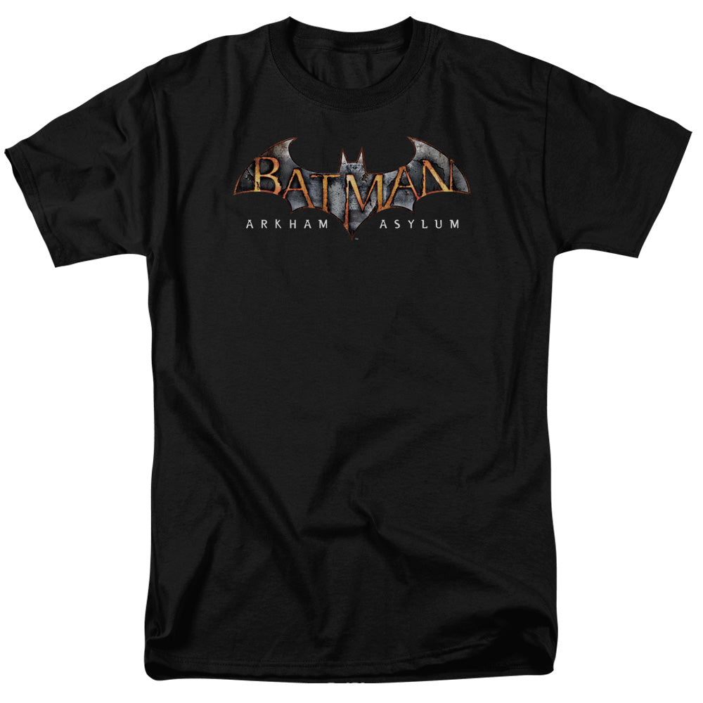 AN OFFCIALLY LICENSED BATMAN AA ARKHAM ASYLUM LOGO MEN'S REGULAR FIT T-SHIRT BLACK