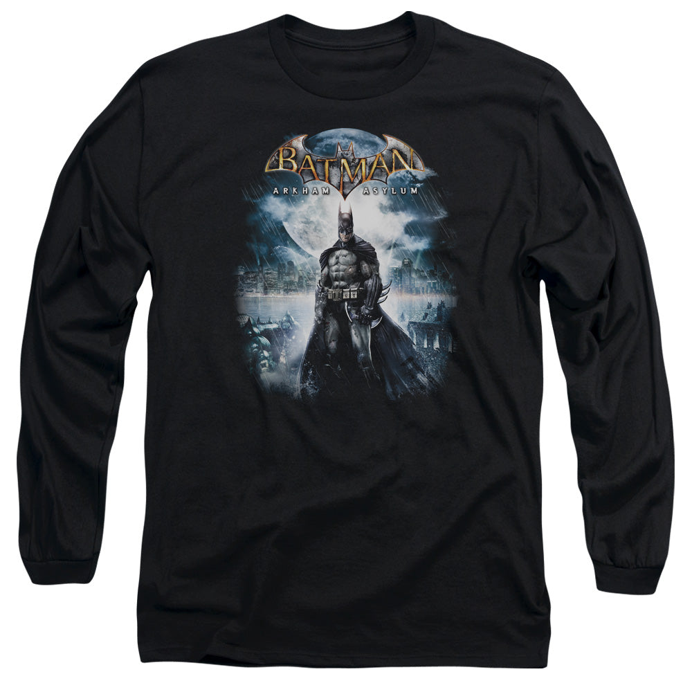 AN OFFCIALLY LICENSED BATMAN AA GAME COVER MEN'S LONG SLEEVE T-SHIRT BLACK