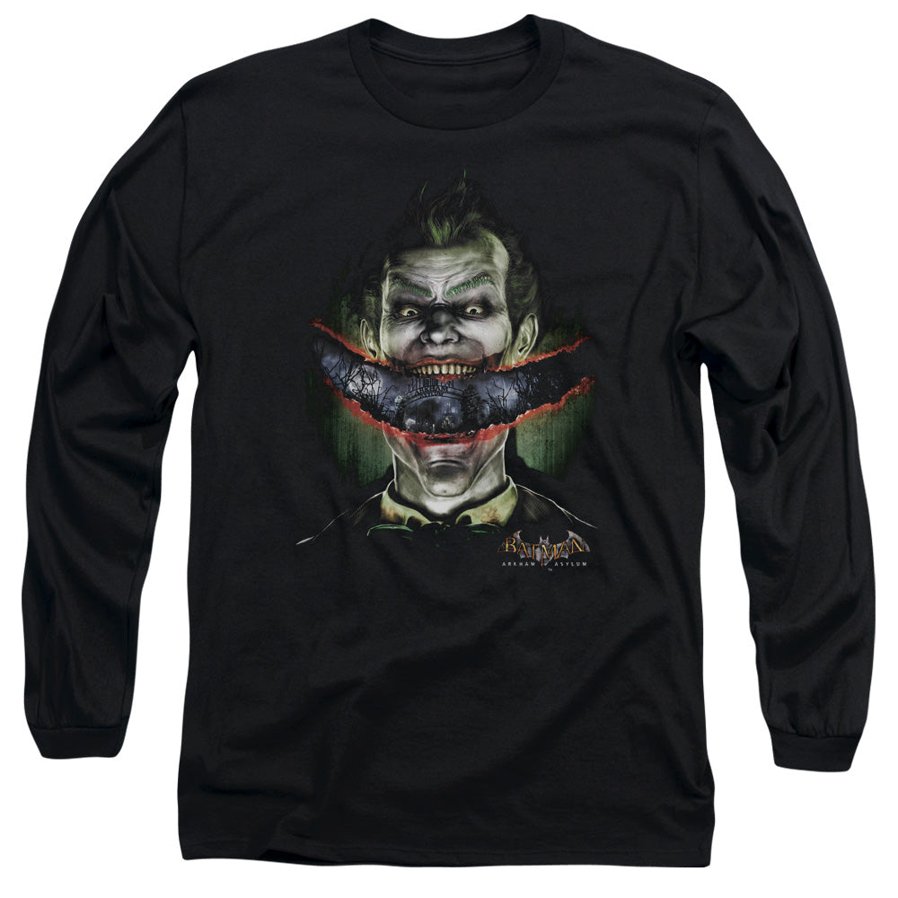 AN OFFCIALLY LICENSED BATMAN AA CRAZY LIPS MEN'S LONG SLEEVE T-SHIRT BLACK
