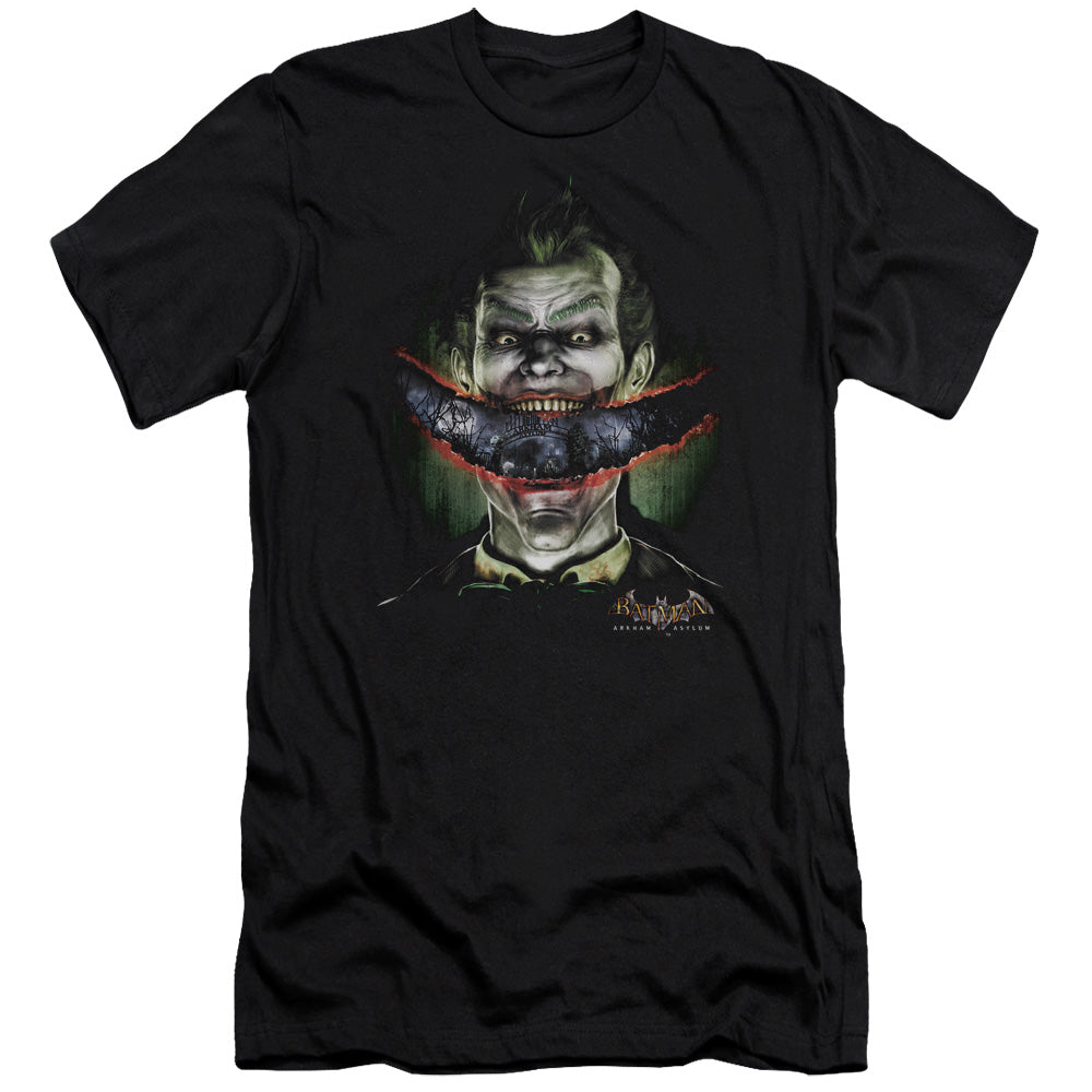 AN OFFCIALLY LICENSED BATMAN AA CRAZY LIPS MEN'S PREMIUM SLIM FIT T-SHIRT BLACK