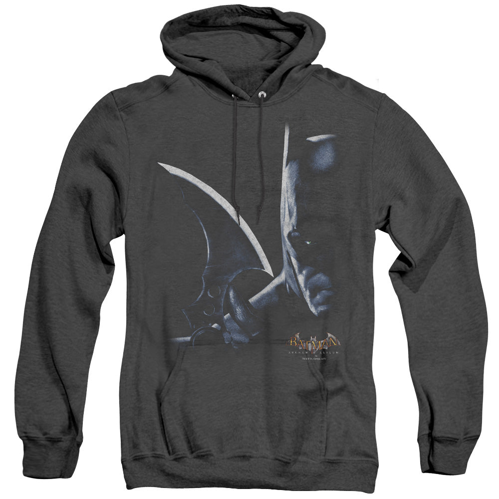 AN OFFCIALLY LICENSED BATMAN AA ARKHAM BATMAN ADULT UNISEX HEATHER PULLOVER HOODIE BLACK
