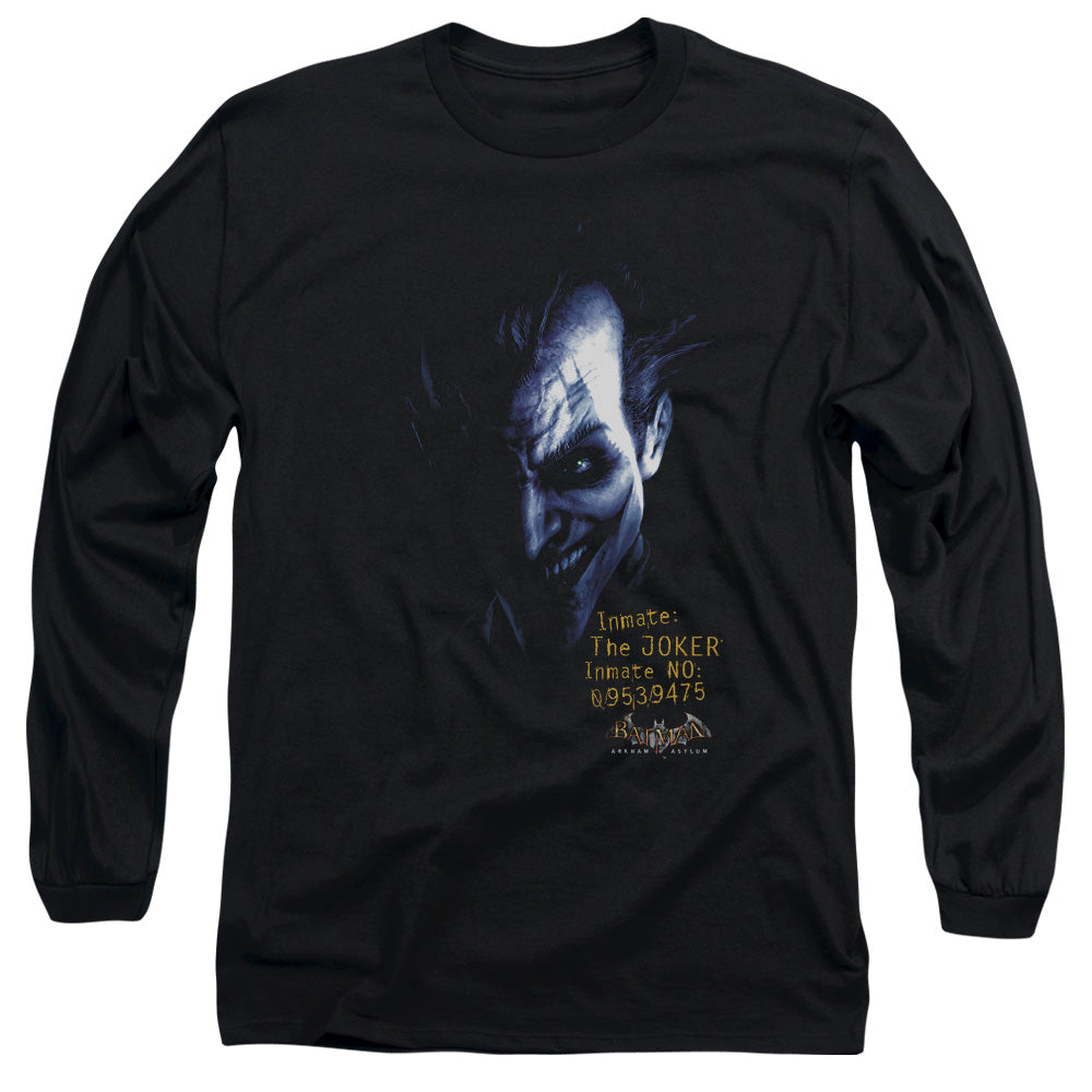 AN OFFCIALLY LICENSED BATMAN AA ARKHAM JOKER MEN'S LONG SLEEVE T-SHIRT BLACK