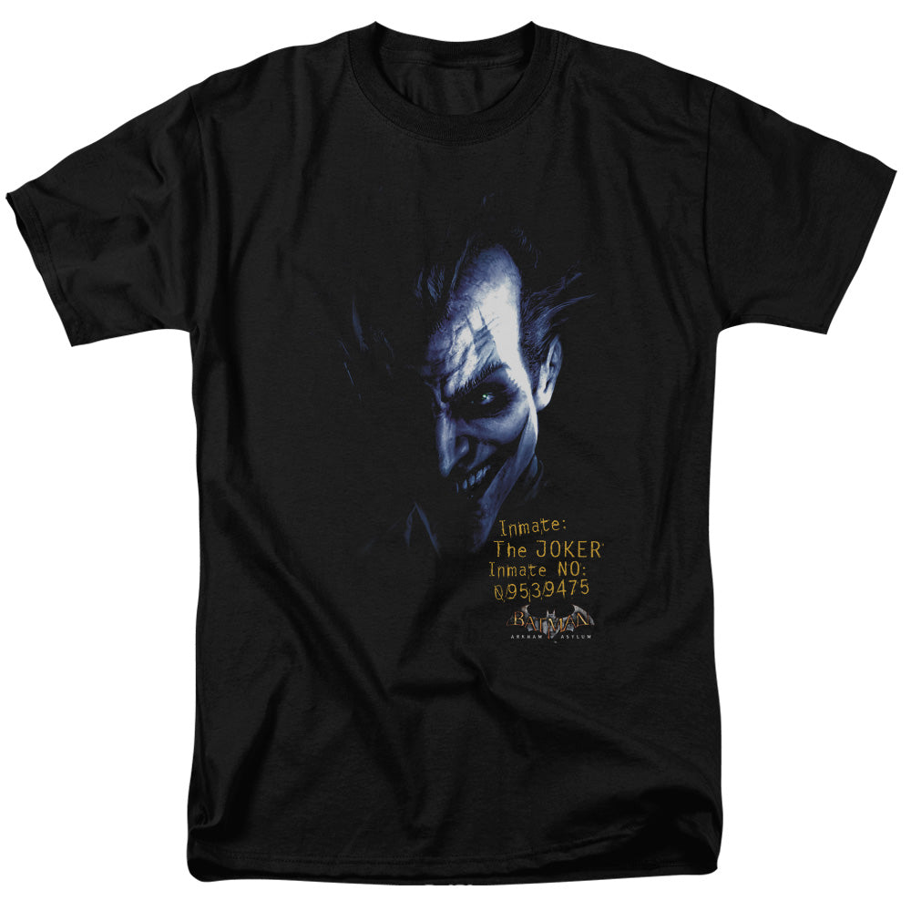 AN OFFCIALLY LICENSED BATMAN AA ARKHAM JOKER MEN'S REGULAR FIT T-SHIRT BLACK
