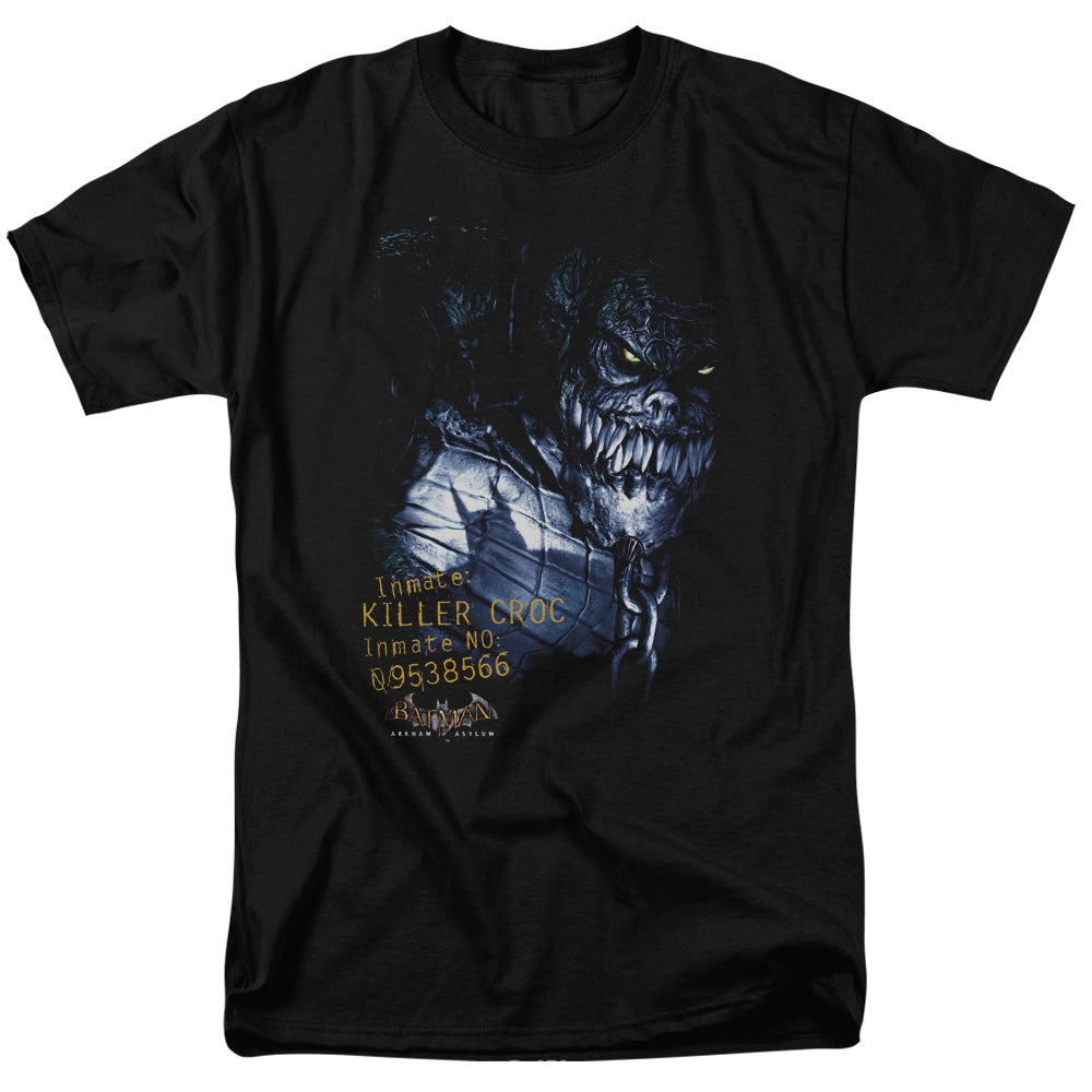 AN OFFCIALLY LICENSED BATMAN AA ARKHAM KILLER CROC MEN'S REGULAR FIT T-SHIRT BLACK