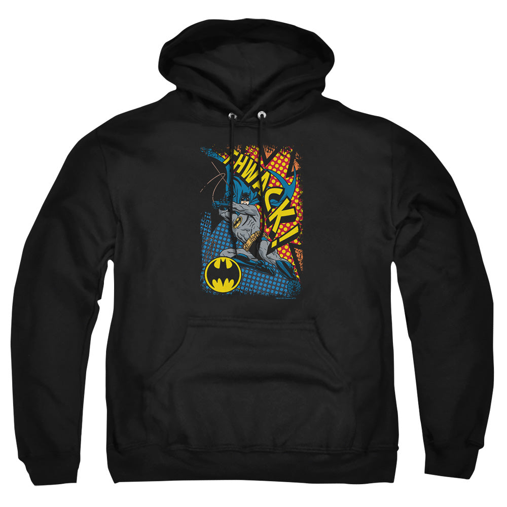 AN OFFCIALLY LICENSED BATMAN THWACK ADULT UNISEX PULLOVER HOODIE BLACK