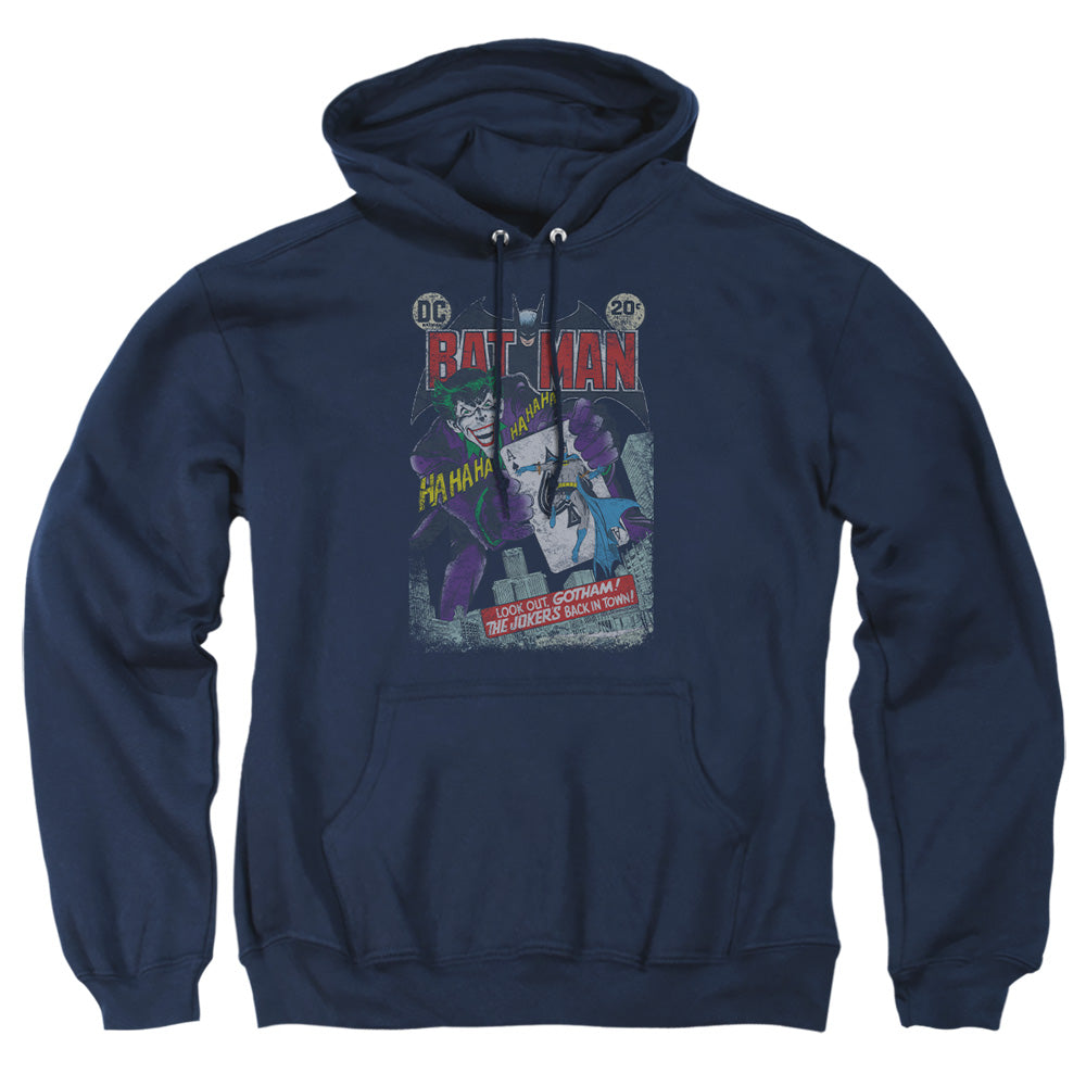 AN OFFCIALLY LICENSED BATMAN #251 DISTRESSED ADULT UNISEX PULLOVER HOODIE NAVY