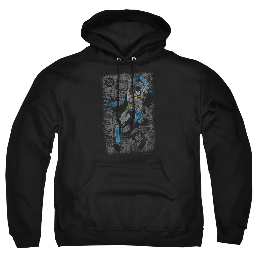 AN OFFCIALLY LICENSED BATMAN DETECTIVE #487 DISTRESS ADULT UNISEX PULLOVER HOODIE BLACK