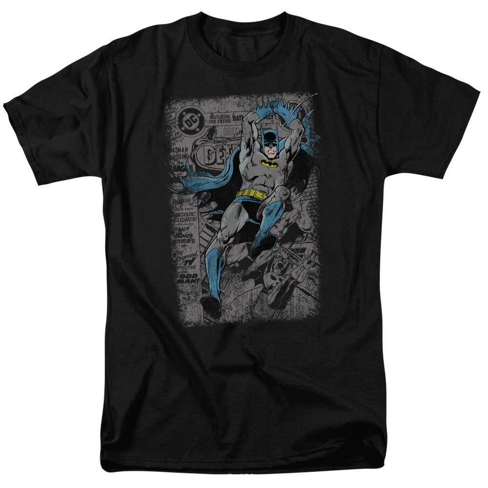 AN OFFCIALLY LICENSED BATMAN DETECTIVE #487 DISTRESS MEN'S REGULAR FIT T-SHIRT BLACK
