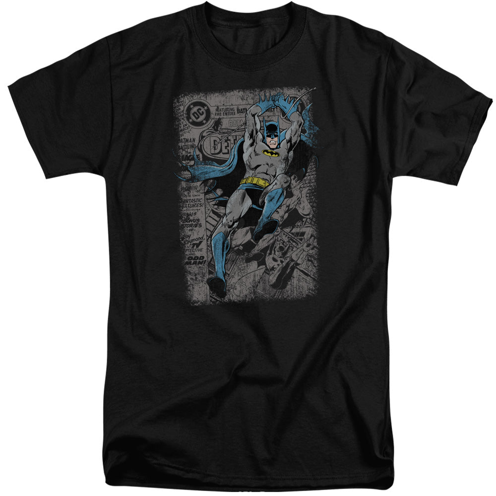 AN OFFCIALLY LICENSED BATMAN DETECTIVE #487 DISTRESS MEN'S TALL FIT T-SHIRT BLACK