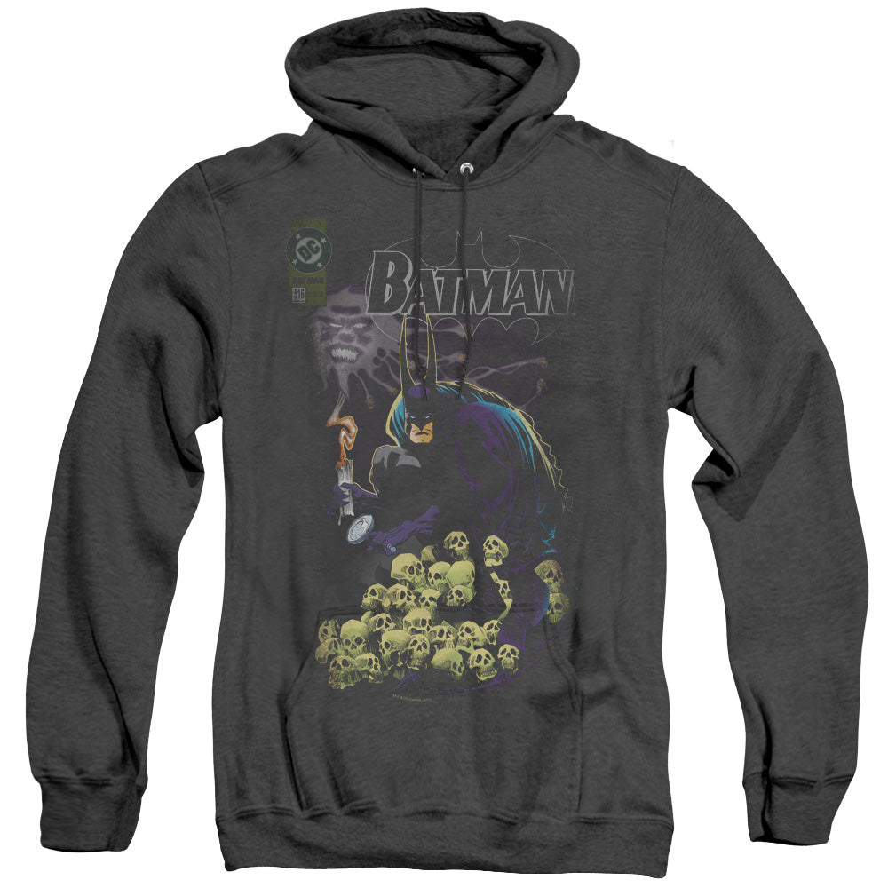 AN OFFCIALLY LICENSED BATMAN COVER #516 ADULT UNISEX HEATHER PULLOVER HOODIE BLACK