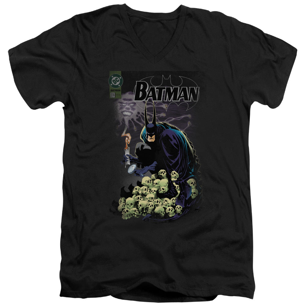 AN OFFCIALLY LICENSED BATMAN COVER #516 MEN'S V-NECK T-SHIRT BLACK