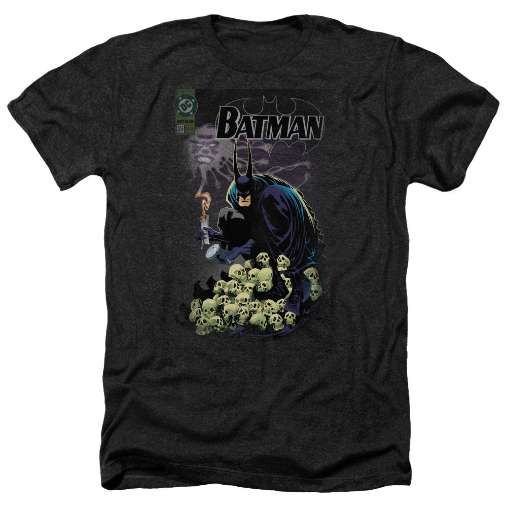 AN OFFCIALLY LICENSED BATMAN COVER #516 MEN'S HEATHER T-SHIRT CHARCOAL