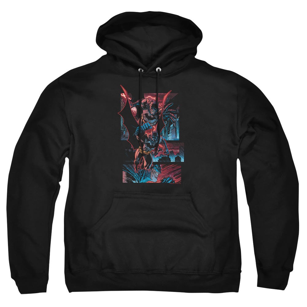 AN OFFCIALLY LICENSED BATMAN DARK KNIGHT PANELS ADULT UNISEX PULLOVER HOODIE BLACK