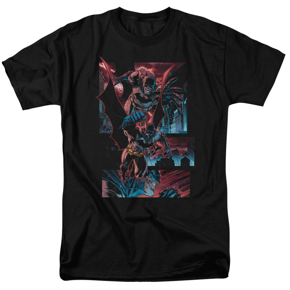 AN OFFCIALLY LICENSED BATMAN DARK KNIGHT PANELS MEN'S REGULAR FIT T-SHIRT BLACK