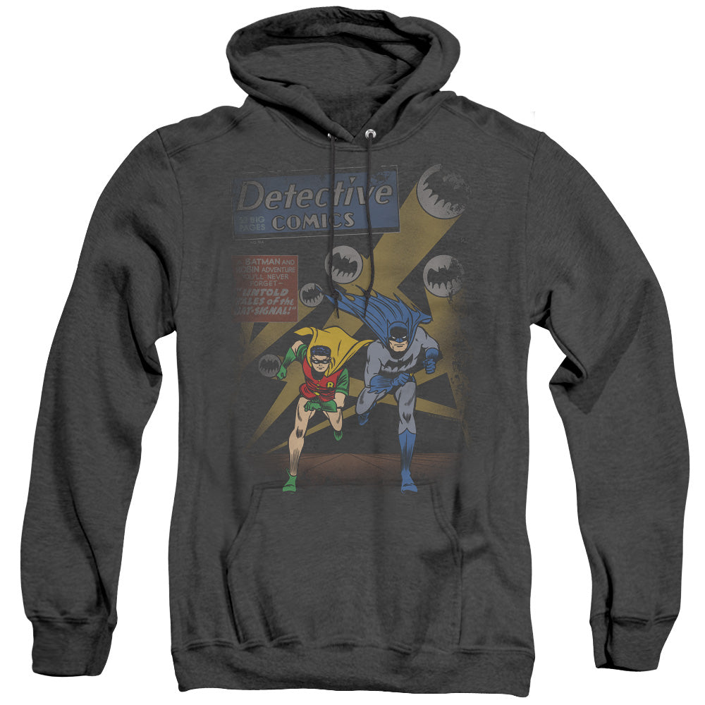 AN OFFCIALLY LICENSED BATMAN DYNAMIC DUO ADULT UNISEX HEATHER PULLOVER HOODIE BLACK
