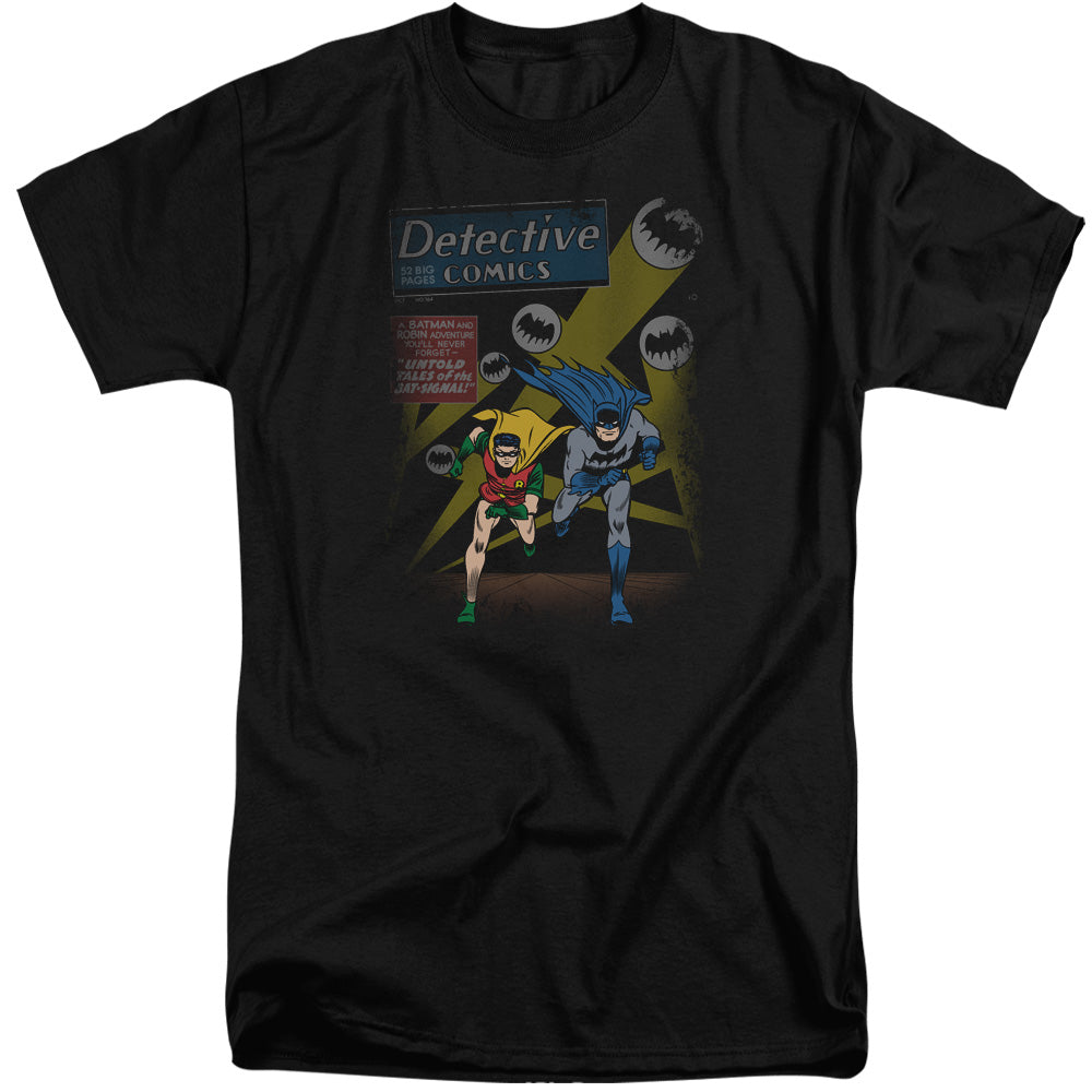 AN OFFCIALLY LICENSED BATMAN DYNAMIC DUO MEN'S TALL FIT T-SHIRT BLACK