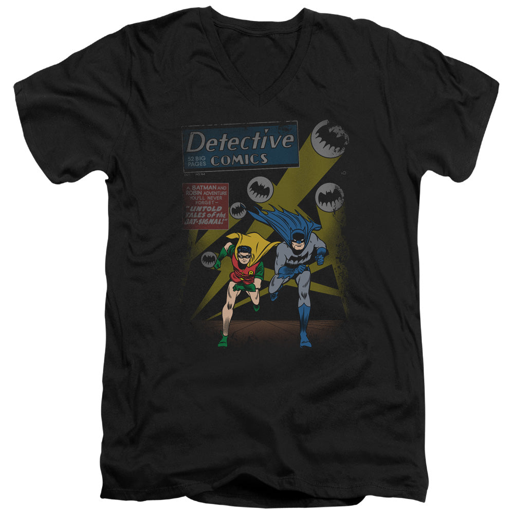 AN OFFCIALLY LICENSED BATMAN DYNAMIC DUO MEN'S V-NECK T-SHIRT BLACK