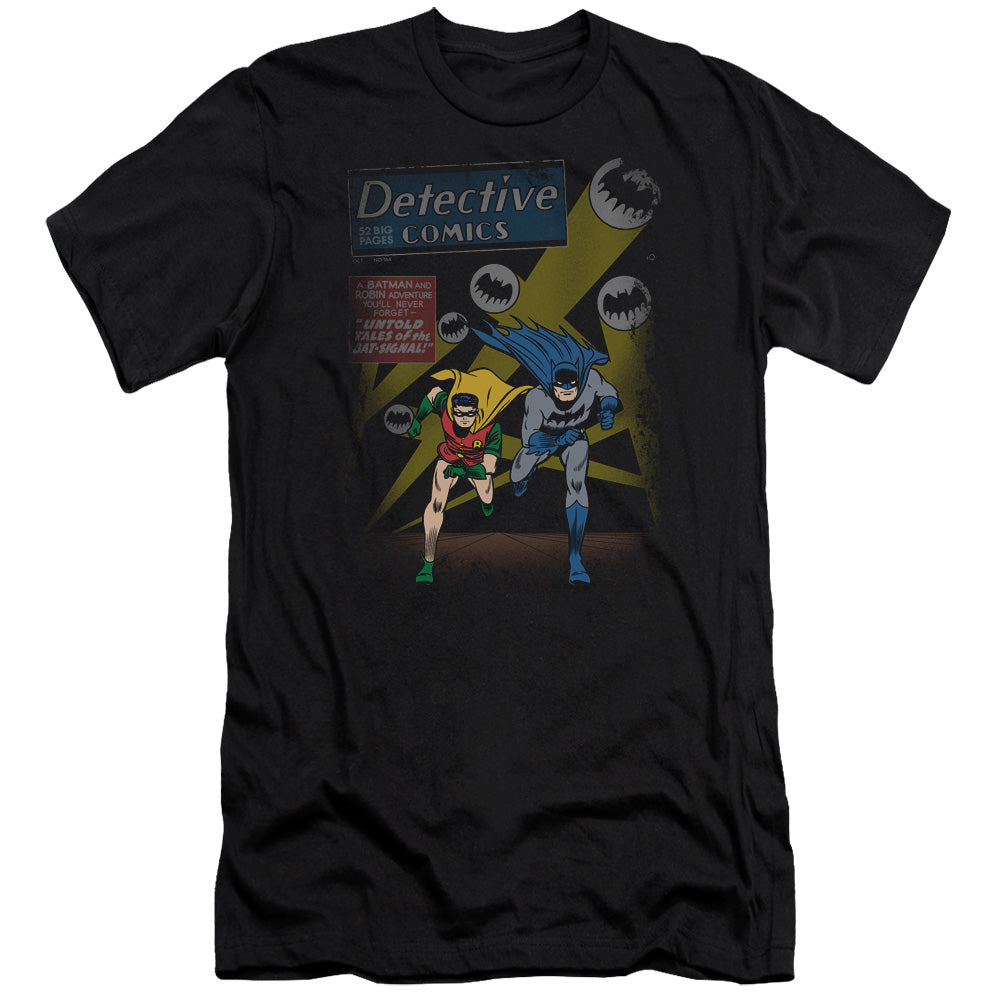 AN OFFCIALLY LICENSED BATMAN DYNAMIC DUO MEN'S PREMIUM SLIM FIT T-SHIRT BLACK
