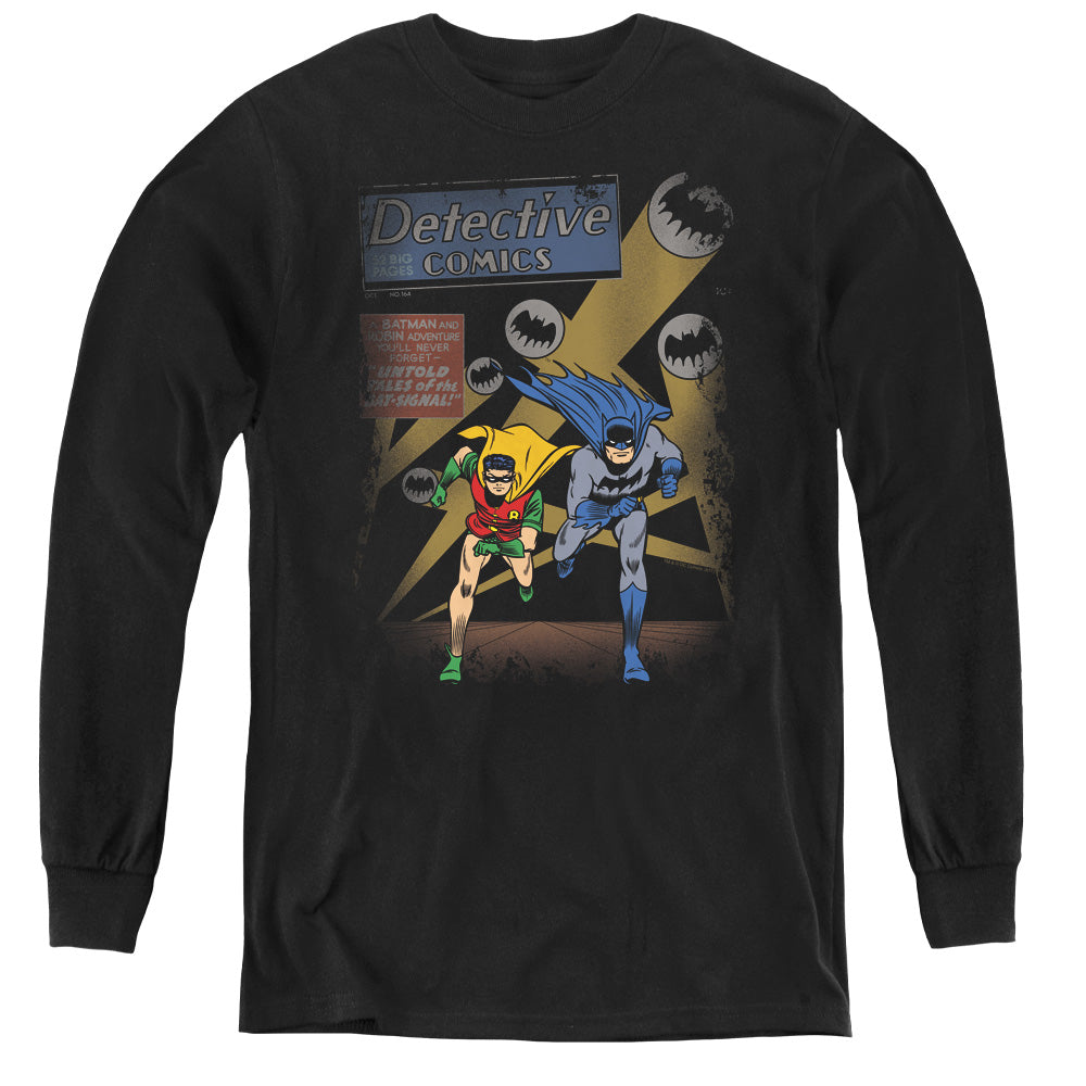 AN OFFCIALLY LICENSED BATMAN DYNAMIC DUO YOUTH LONG SLEEVE T-SHIRT BLACK