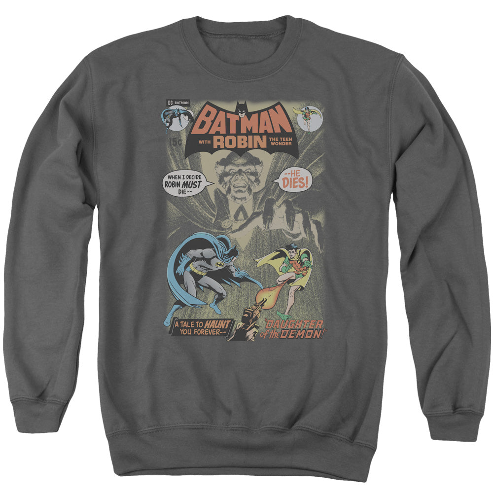 AN OFFCIALLY LICENSED BATMAN #232 COVER ADULT UNISEX CREWNECK SWEATSHIRT CHARCOAL