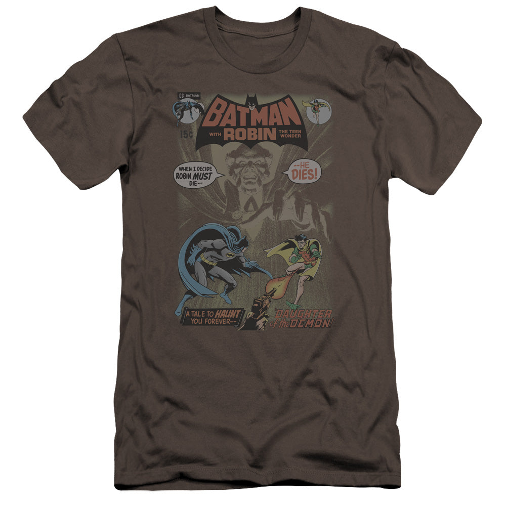 AN OFFCIALLY LICENSED BATMAN #232 COVER MEN'S PREMIUM SLIM FIT T-SHIRT CHARCOAL