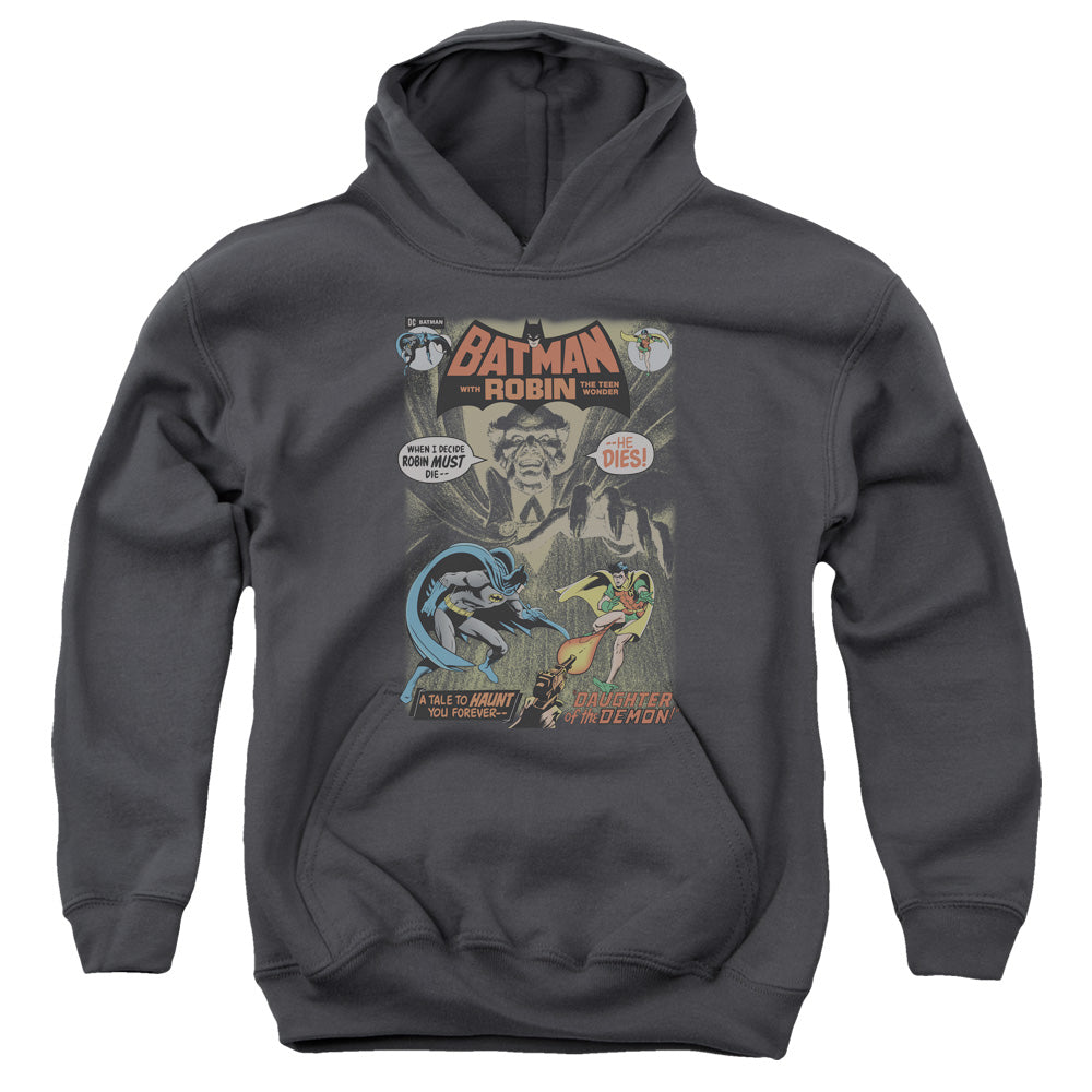 AN OFFCIALLY LICENSED BATMAN #232 COVER YOUTH HOODIE CHARCOAL