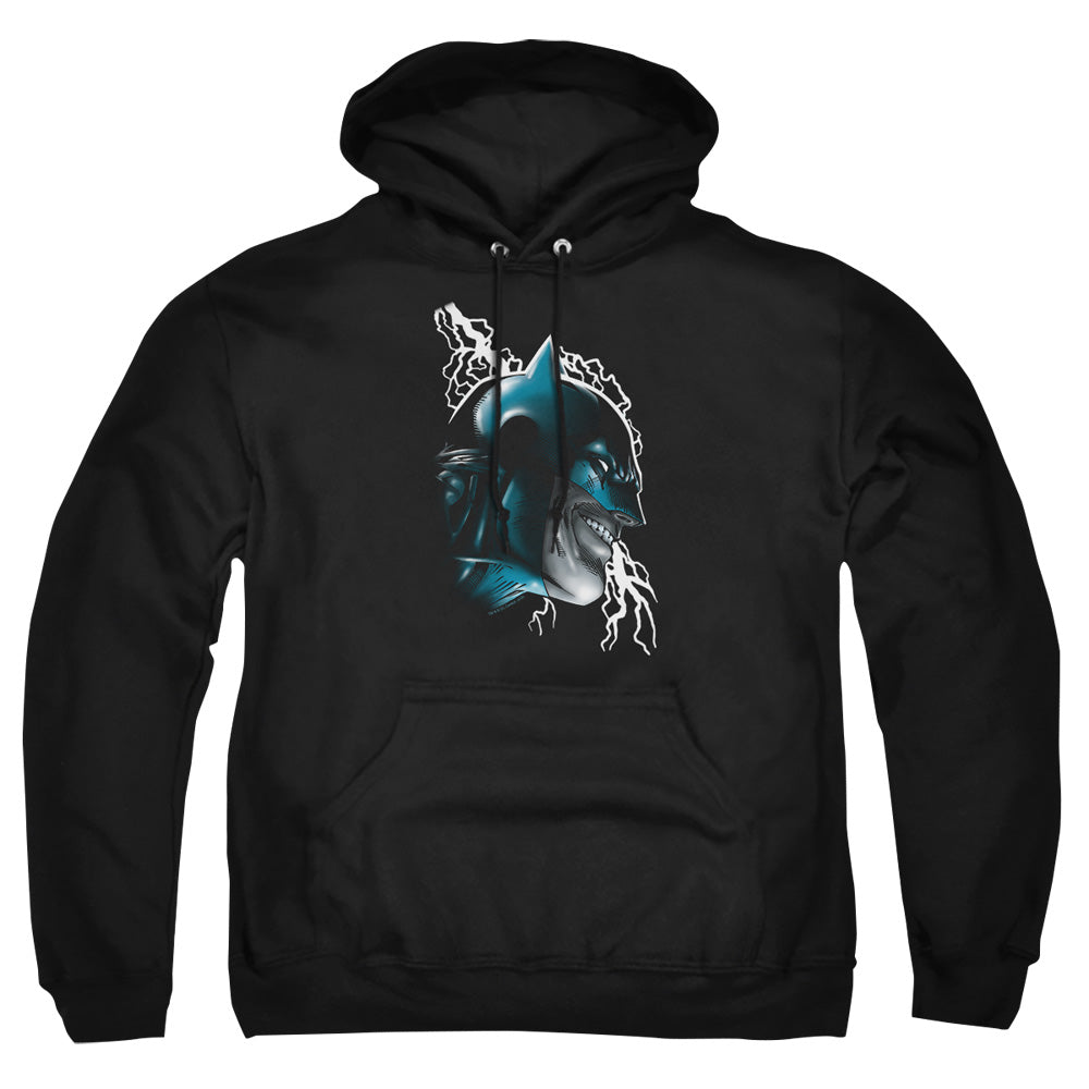 AN OFFCIALLY LICENSED BATMAN CRAZY GRIN ADULT UNISEX PULLOVER HOODIE BLACK