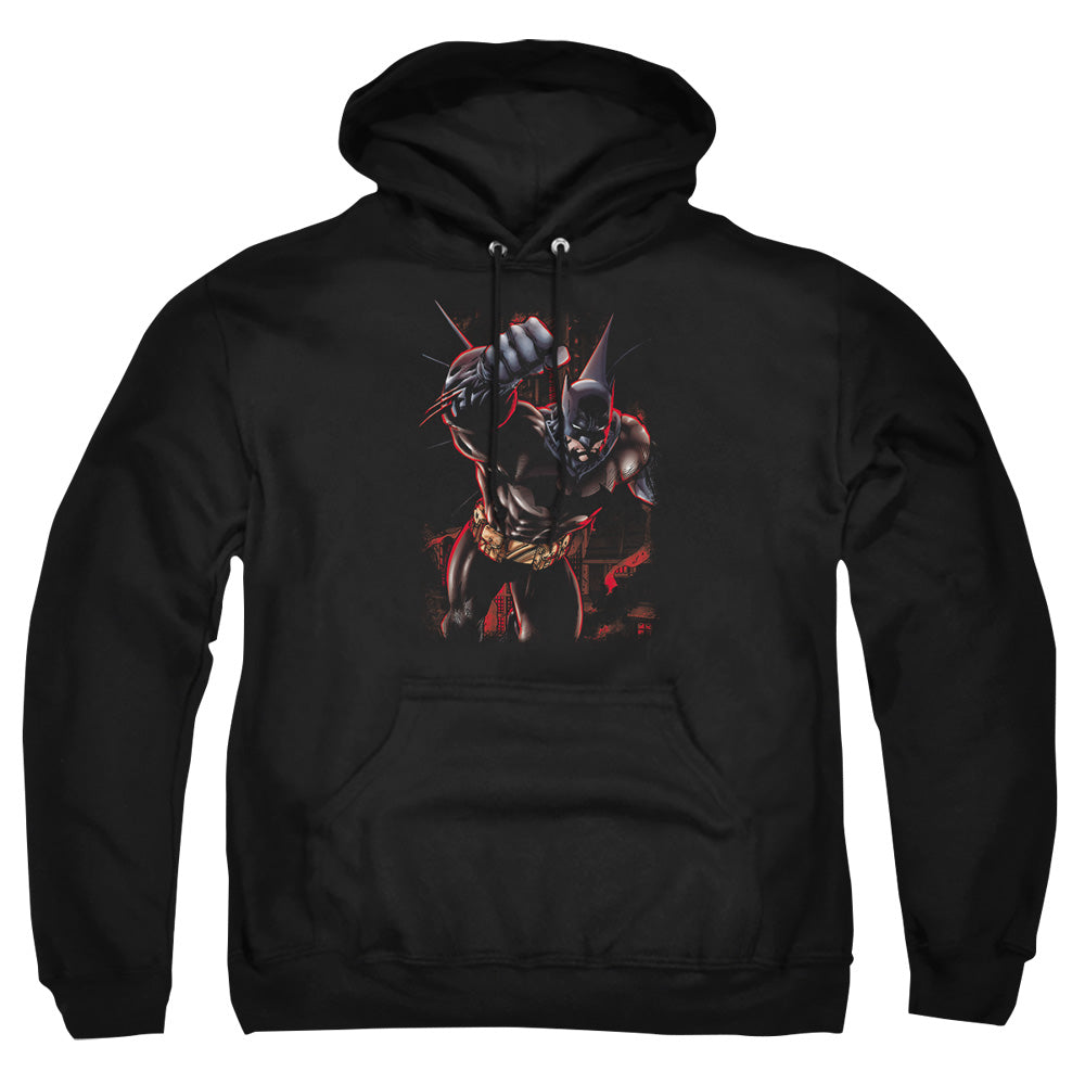 AN OFFCIALLY LICENSED BATMAN CRIMSON KNIGHT ADULT UNISEX PULLOVER HOODIE BLACK