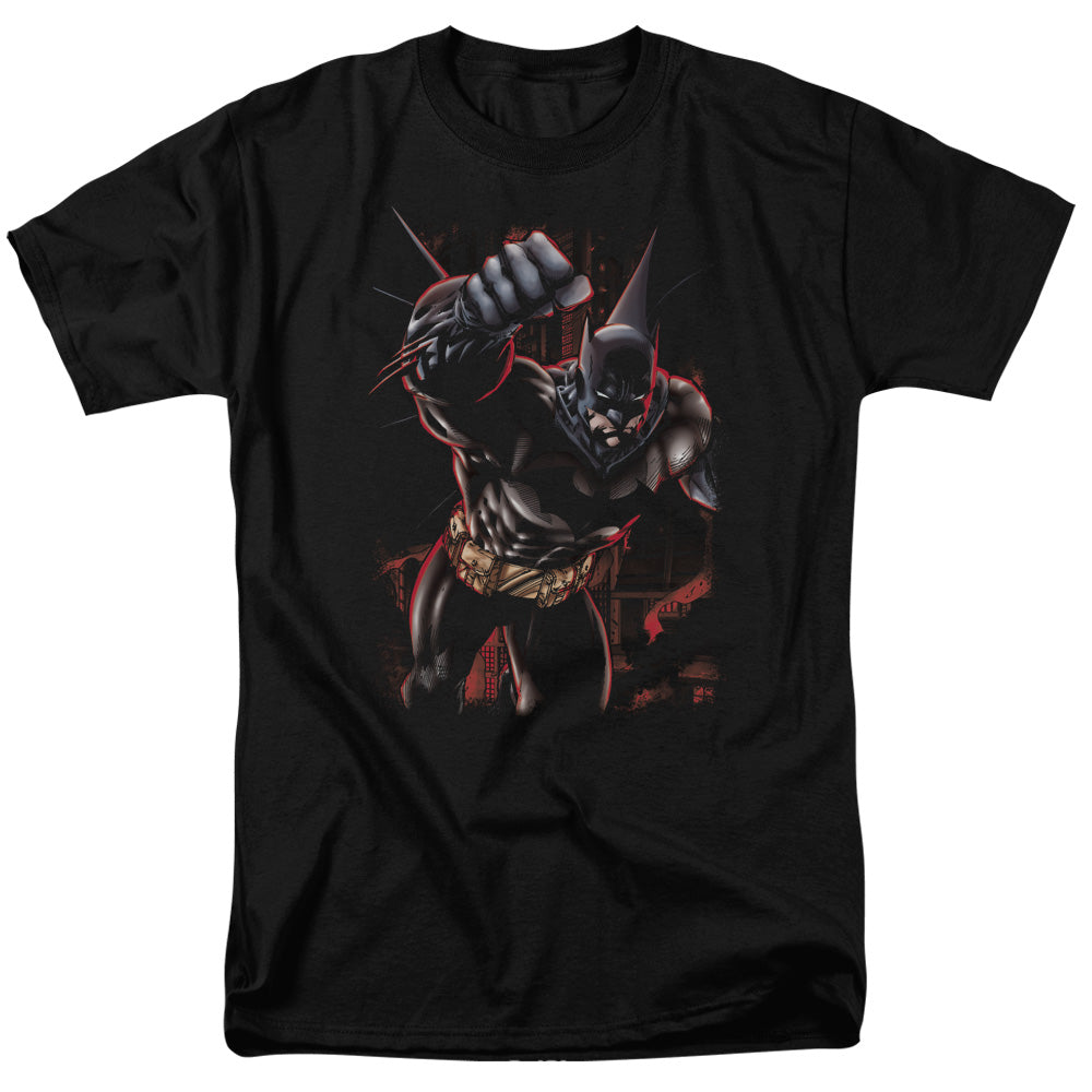 AN OFFCIALLY LICENSED BATMAN CRIMSON KNIGHT MEN'S REGULAR FIT T-SHIRT BLACK
