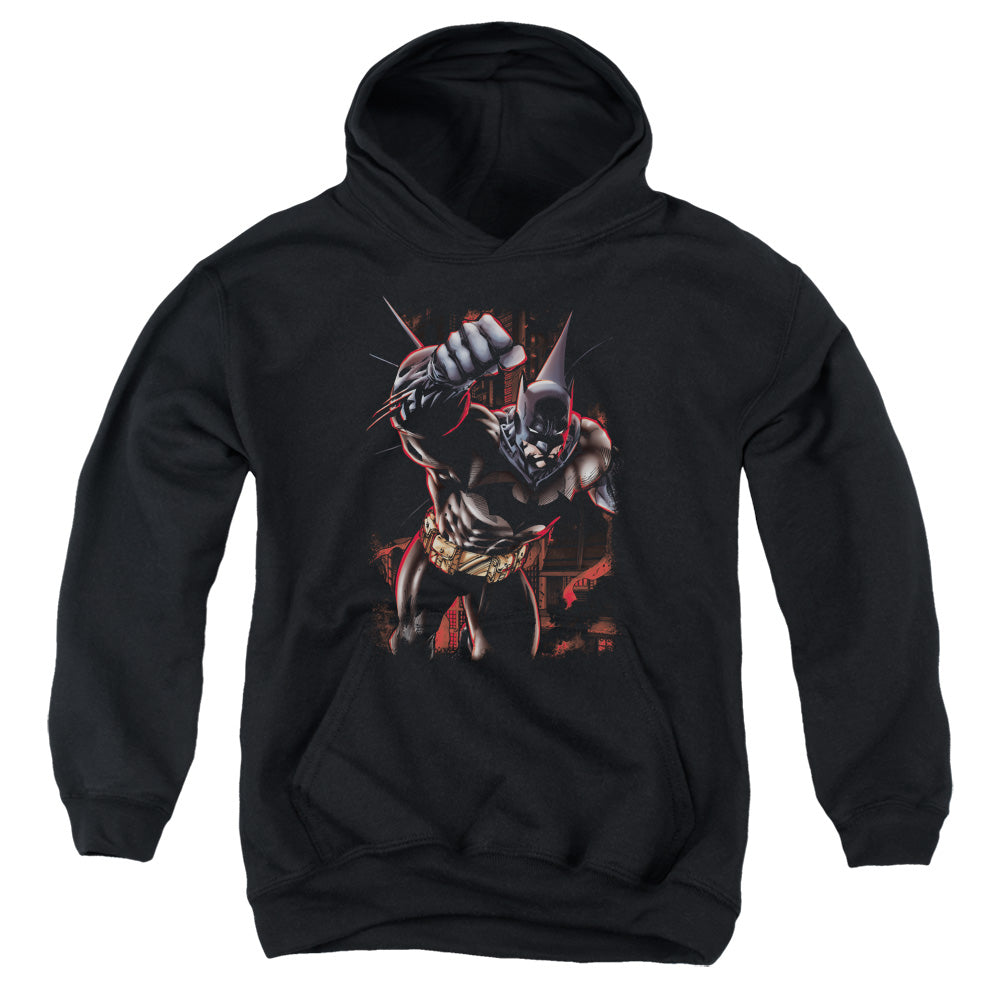 AN OFFCIALLY LICENSED BATMAN CRIMSON KNIGHT YOUTH HOODIE BLACK