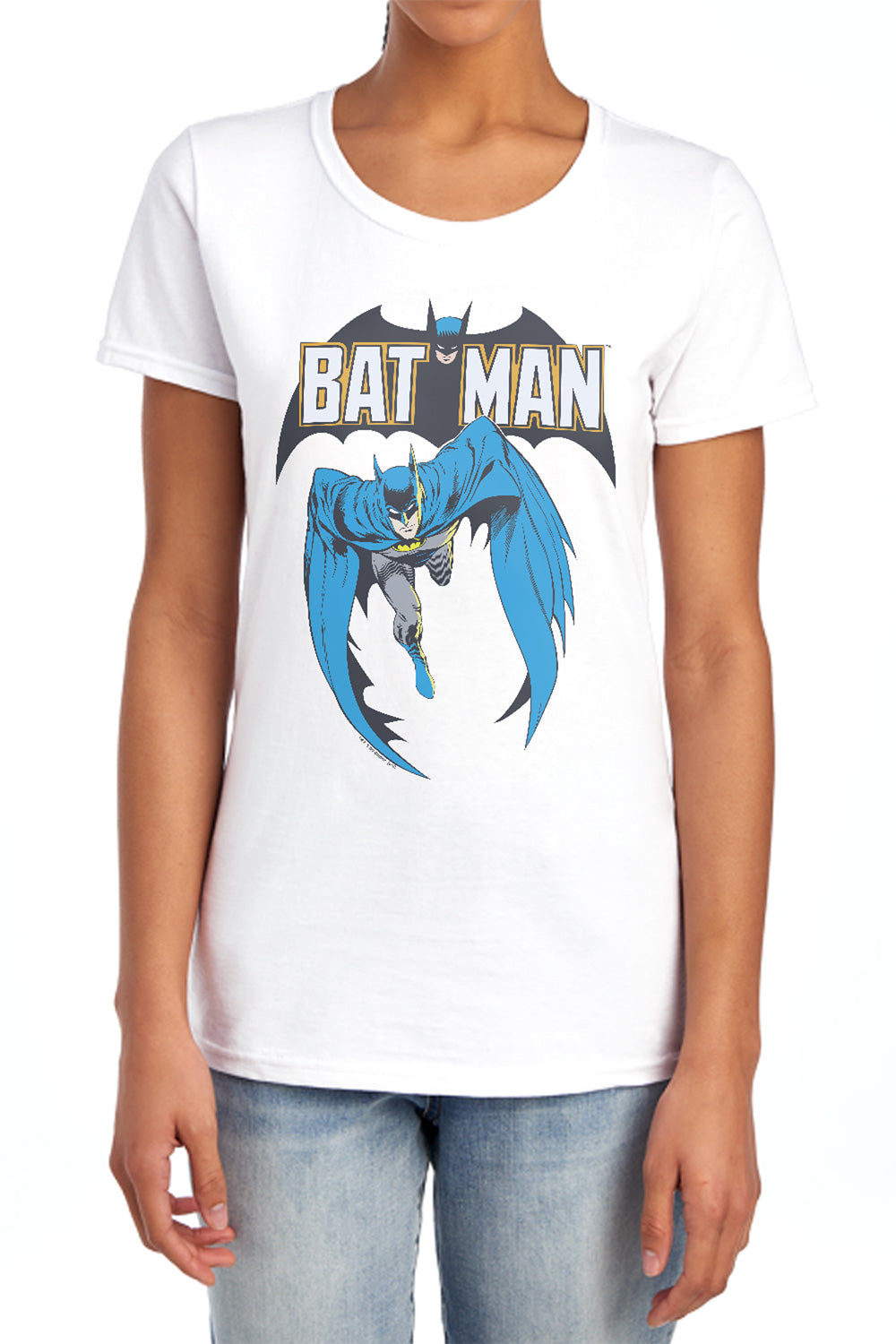 AN OFFCIALLY LICENSED BATMAN BATMAN #241 COVER WOMEN'S REGULAR FIT T-SHIRT LIGHT BLUE