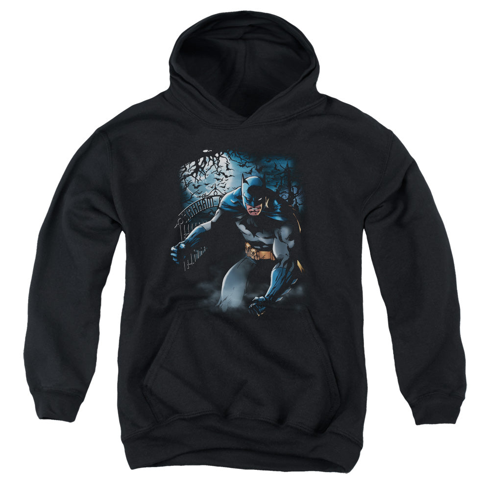 AN OFFCIALLY LICENSED BATMAN LIGHT OF THE MOON YOUTH HOODIE BLACK