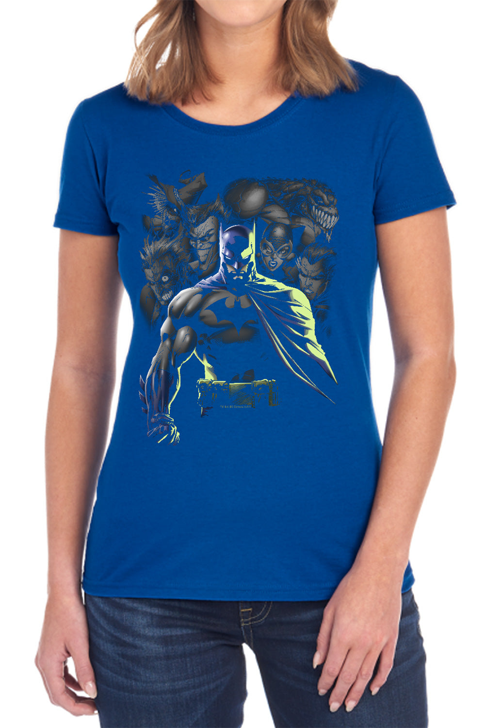 AN OFFCIALLY LICENSED BATMAN VILLAINS UNLEASHED WOMEN'S REGULAR FIT T-SHIRT BLACK