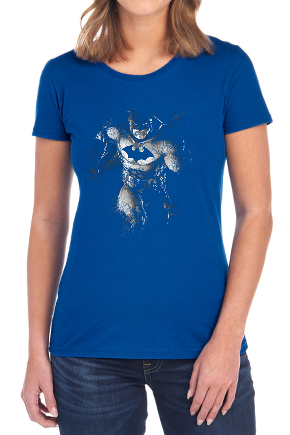 AN OFFCIALLY LICENSED BATMAN MATERIALIZED WOMEN'S REGULAR FIT T-SHIRT BLACK