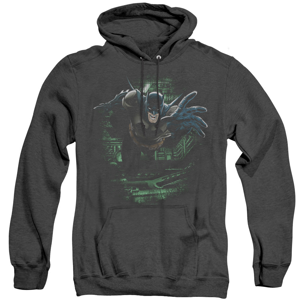 AN OFFCIALLY LICENSED BATMAN SURPRISE ADULT UNISEX HEATHER PULLOVER HOODIE BLACK