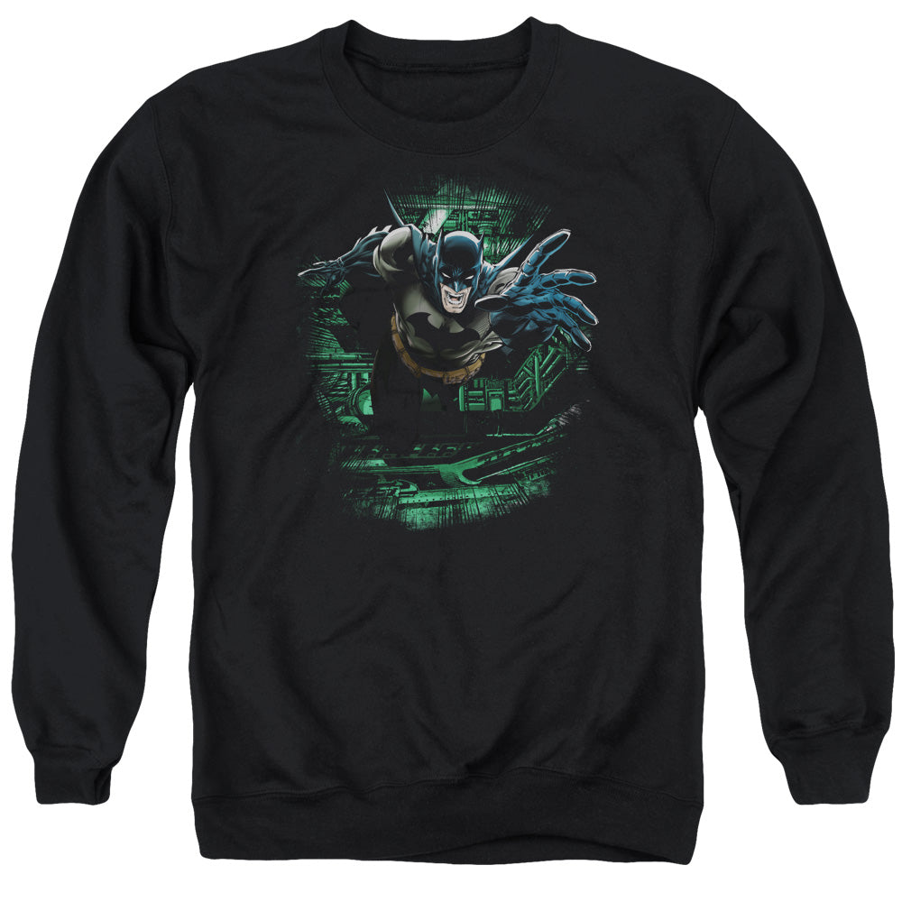 AN OFFCIALLY LICENSED BATMAN SURPRISE ADULT UNISEX CREWNECK SWEATSHIRT BLACK