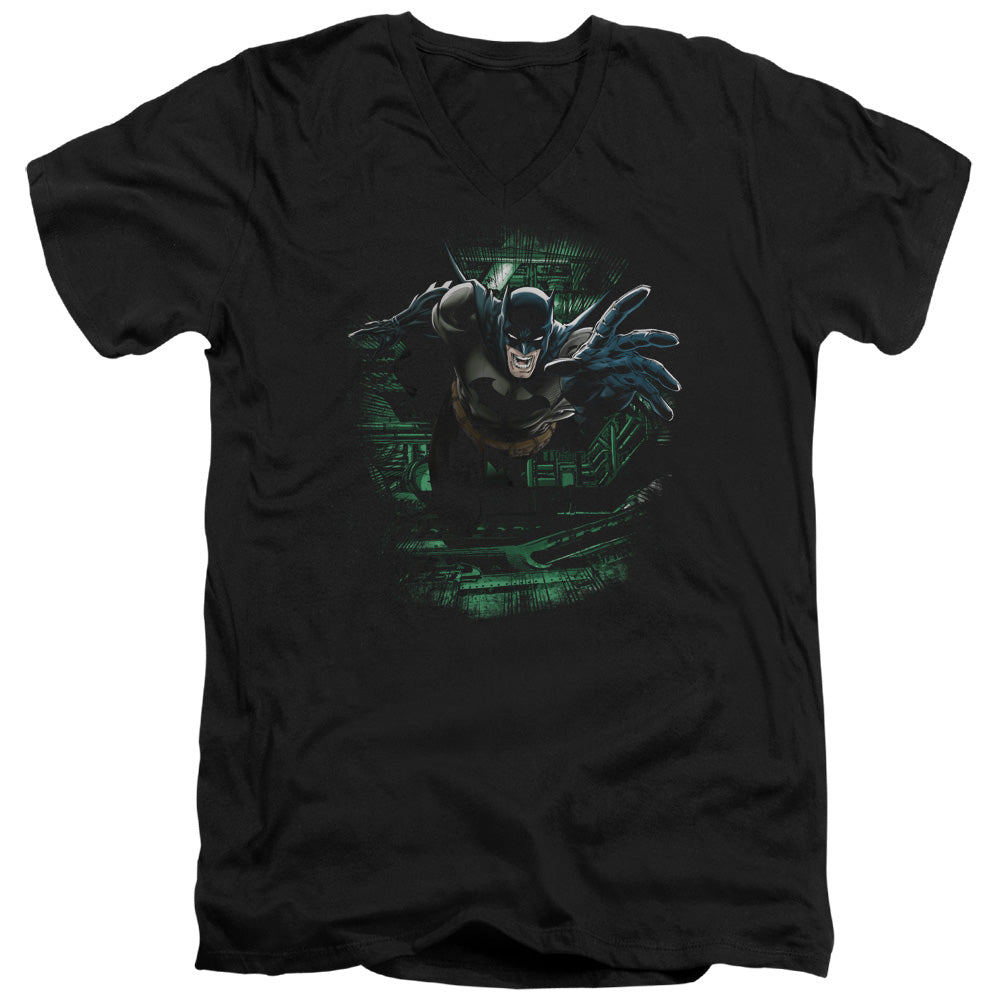 AN OFFCIALLY LICENSED BATMAN SURPRISE MEN'S V-NECK T-SHIRT BLACK