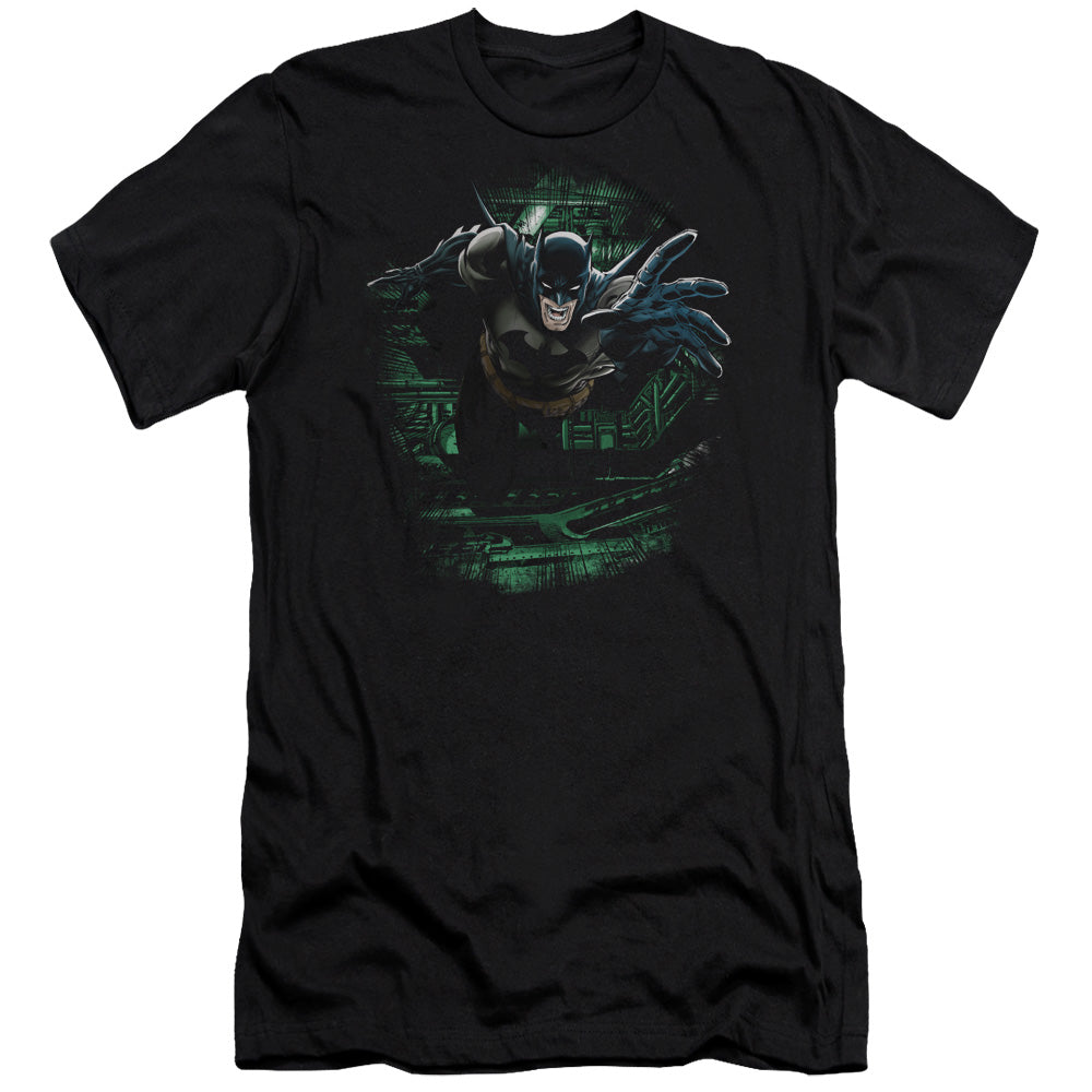 AN OFFCIALLY LICENSED BATMAN SURPRISE MEN'S PREMIUM SLIM FIT T-SHIRT BLACK