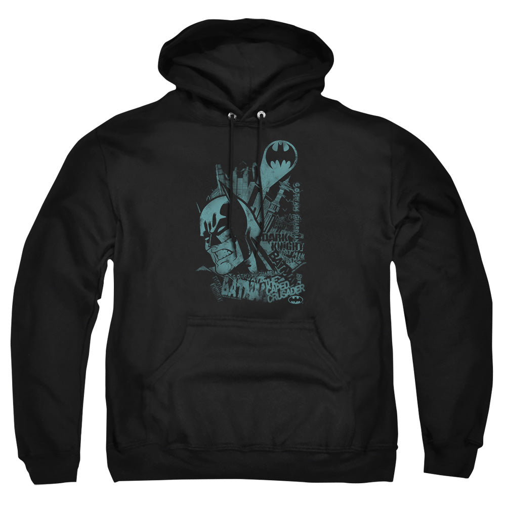 AN OFFCIALLY LICENSED BATMAN GRITTED TEETH ADULT UNISEX PULLOVER HOODIE BLACK