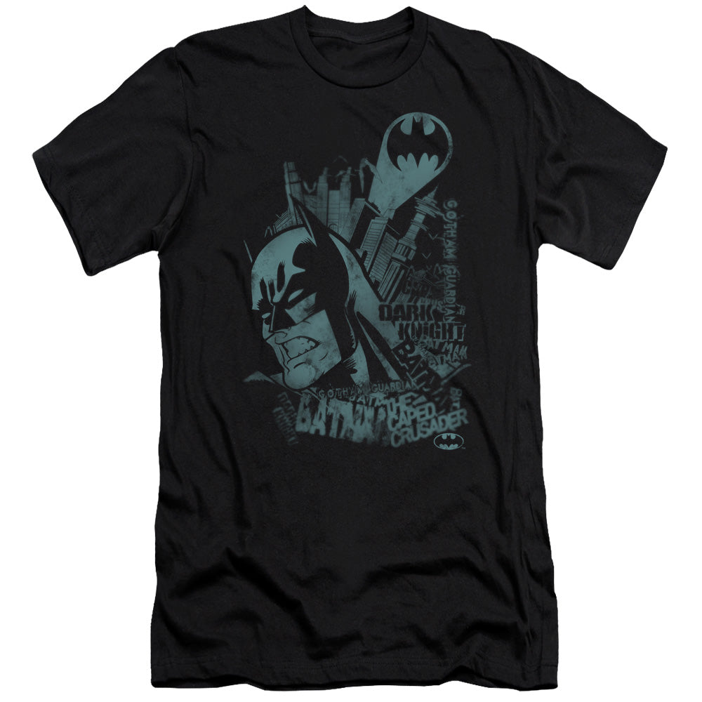 AN OFFCIALLY LICENSED BATMAN GRITTED TEETH MEN'S PREMIUM SLIM FIT T-SHIRT BLACK