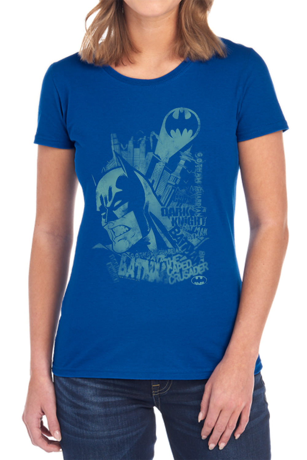 AN OFFCIALLY LICENSED BATMAN GRITTED TEETH WOMEN'S REGULAR FIT T-SHIRT BLACK