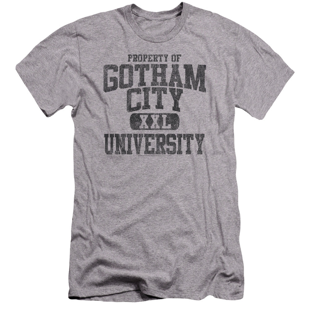 AN OFFCIALLY LICENSED BATMAN PROPERTY OF GCU MEN'S PREMIUM SLIM FIT T-SHIRT ATHLETIC HEATHER