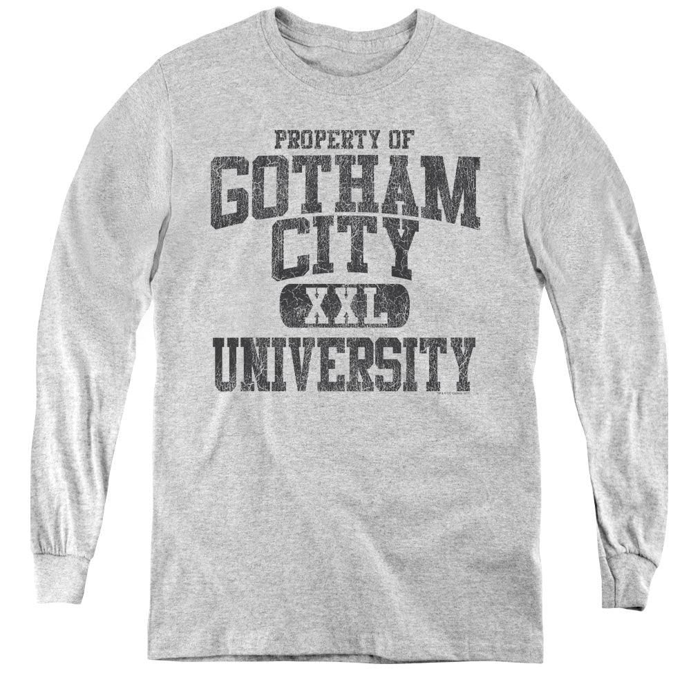 AN OFFCIALLY LICENSED BATMAN PROPERTY OF GCU YOUTH LONG SLEEVE T-SHIRT ATHLETIC HEATHER