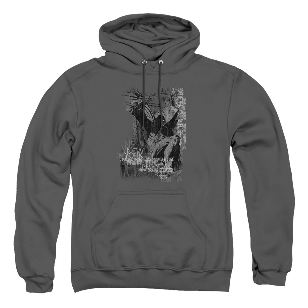 AN OFFCIALLY LICENSED BATMAN THE KNIGHT LIFE ADULT UNISEX PULLOVER HOODIE CHARCOAL