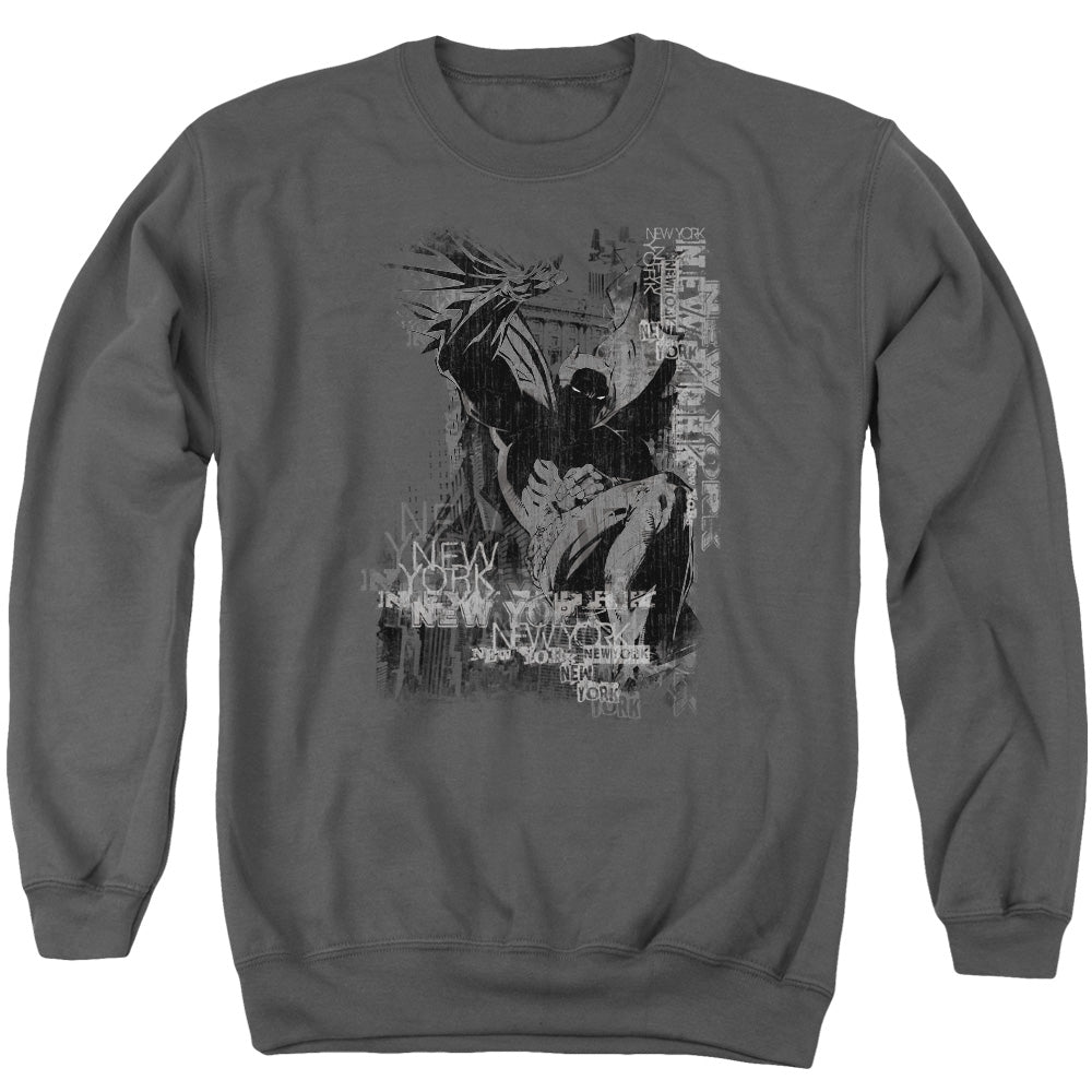 AN OFFCIALLY LICENSED BATMAN THE KNIGHT LIFE ADULT UNISEX CREWNECK SWEATSHIRT CHARCOAL