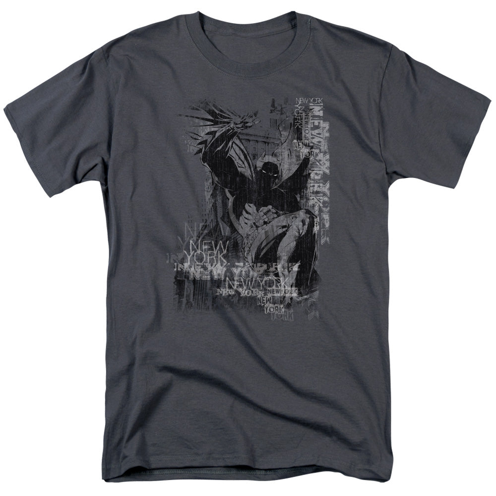 AN OFFCIALLY LICENSED BATMAN THE KNIGHT LIFE MEN'S REGULAR FIT T-SHIRT CHARCOAL