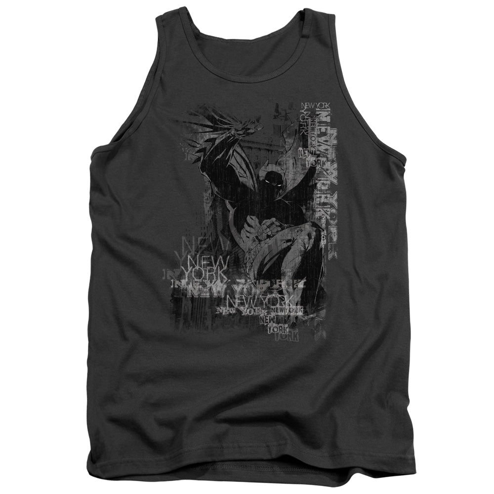 AN OFFCIALLY LICENSED BATMAN THE KNIGHT LIFE ADULT UNISEX TANK TOP CHARCOAL