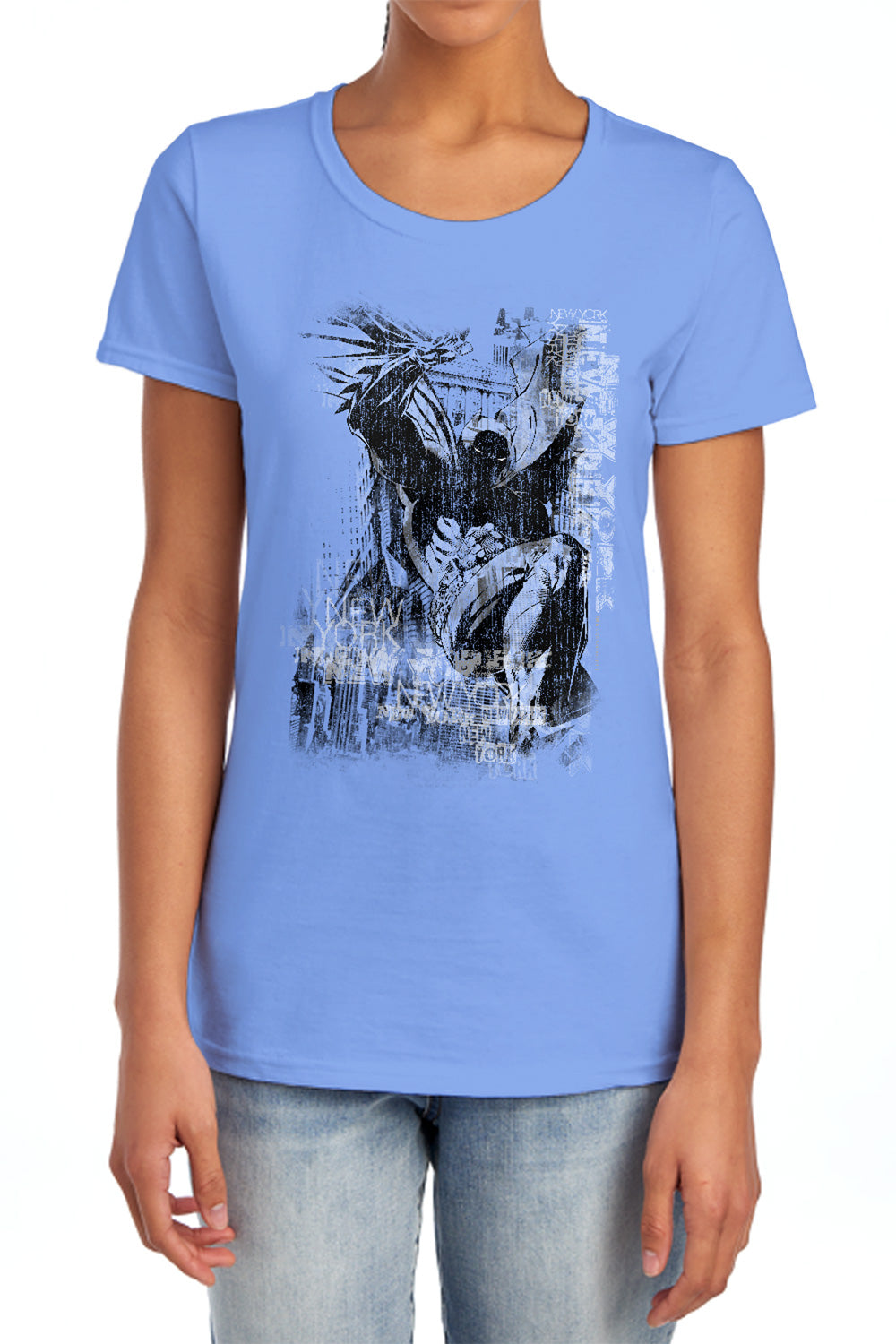 AN OFFCIALLY LICENSED BATMAN THE KNIGHT LIFE WOMEN'S REGULAR FIT T-SHIRT CHARCOAL